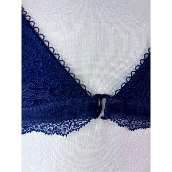 Victoria's Secret women's medium navy blue front close bralette wireless bra - Picture 3 of 8